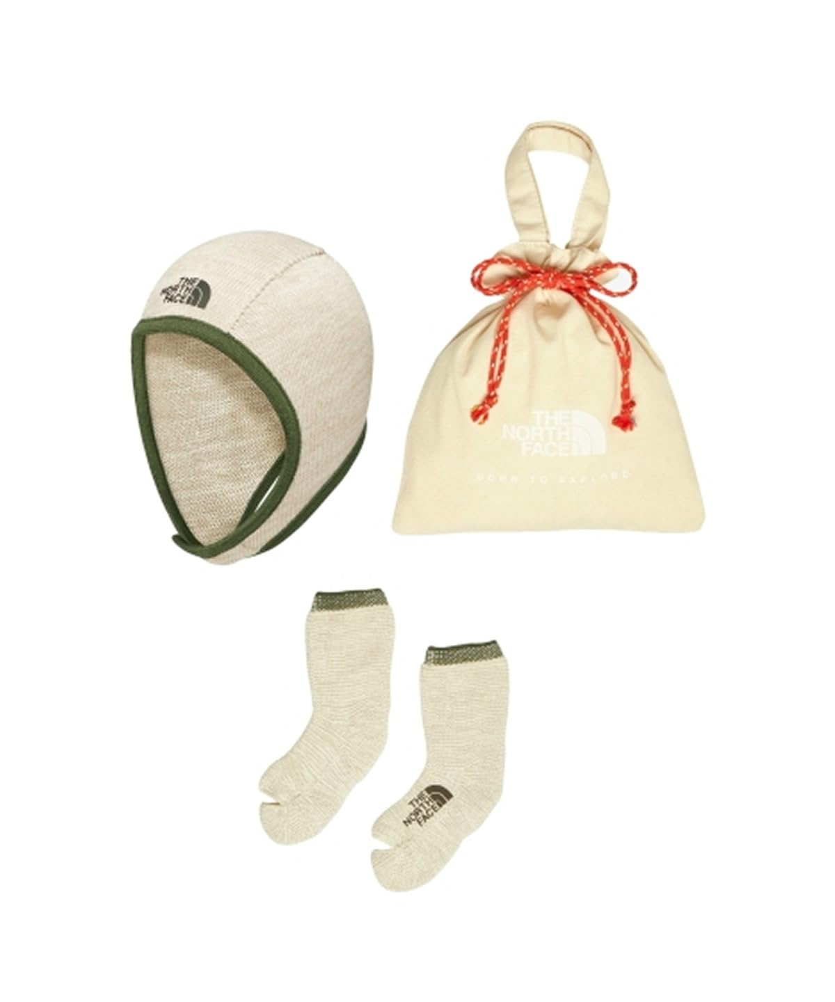 

The North Face Baby Cradle Cotton ACC Unisex Hat and Baby BF Set, Socks, Gift, Oatmeal,