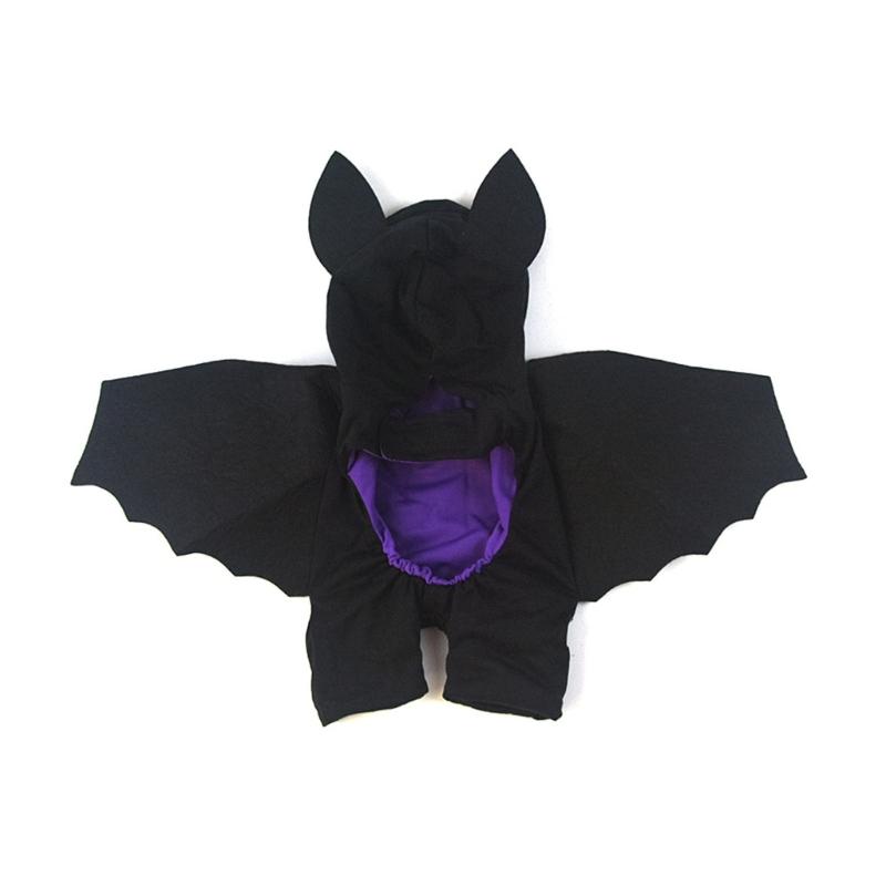 Lovely Bat Coat for Medium Large Dogs Halloween Hoodie for Dog Bat Wing Skeleton Two-Legged Pullover Clothing
