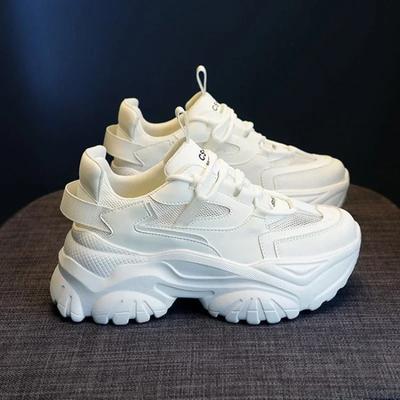Fashion Women Thick Bottom Chunky Sneakers Korean Female Platform Lace Up Breathable Spring Autumn Woman Vulcanize Shoes Zapatos Mujer99