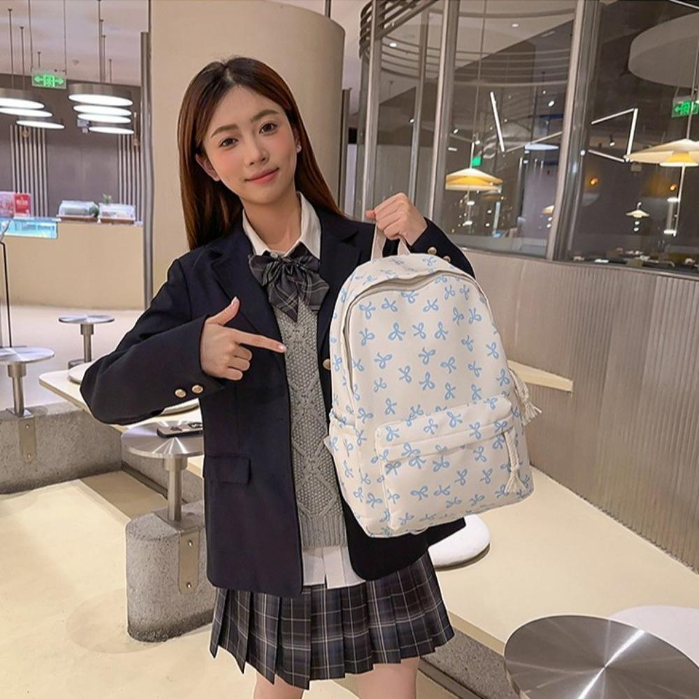 Nylon Schleife Rucksack Leicht Teenager Umhängetasche Tragbar Schüler Schultasche Outdoor