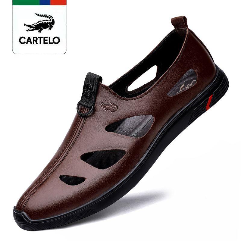 

Мужские сандалии, летние сандалии из натуральной кожи, повседневная кожаная обувь из натуральной воловьей кожи с мягкой подошвой, тренд в корейском стиле 45 коричневый