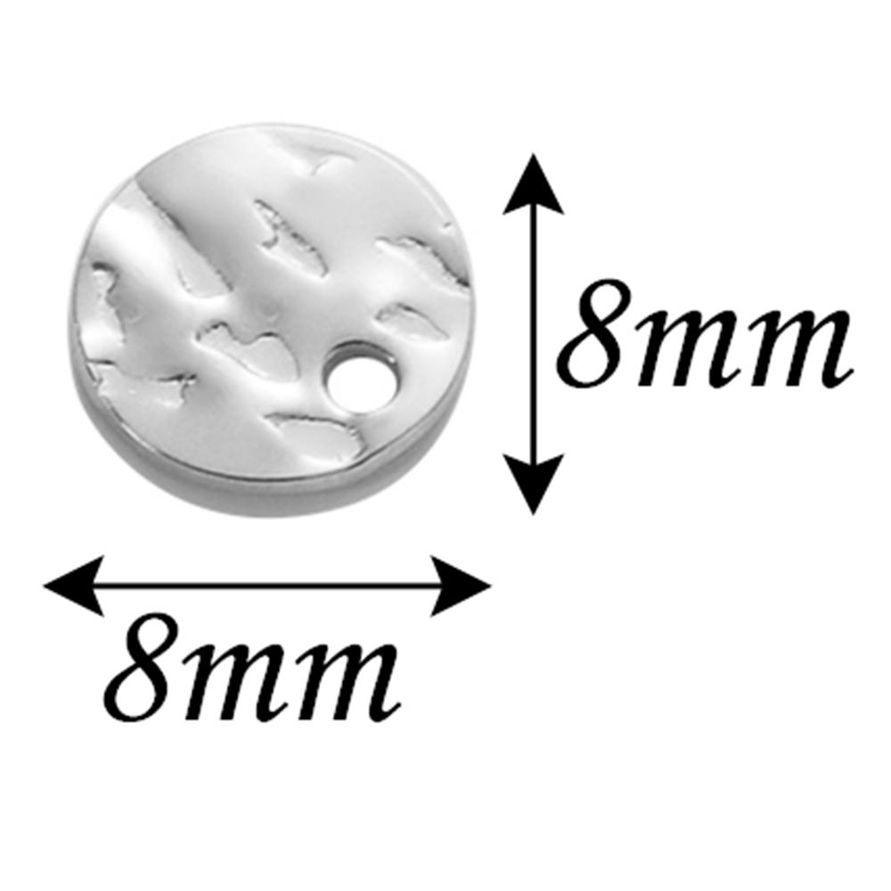 20 Stück/Los 8mm/10mm Goldfarbe Runde Textur Anhänger Edelstahl Anhänger Runde Leere Münzperlen für DIY Halskette Armband Herstellung