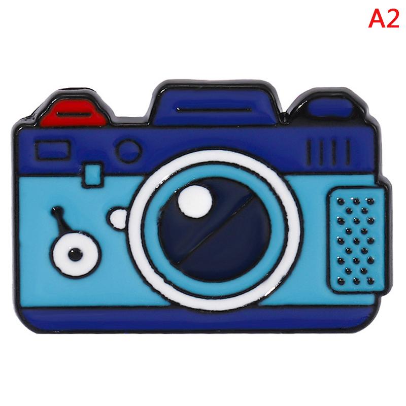

4 стиля камеры эмалевые булавки индивидуальные броши значки на лацкан мультфильм путешествия синий