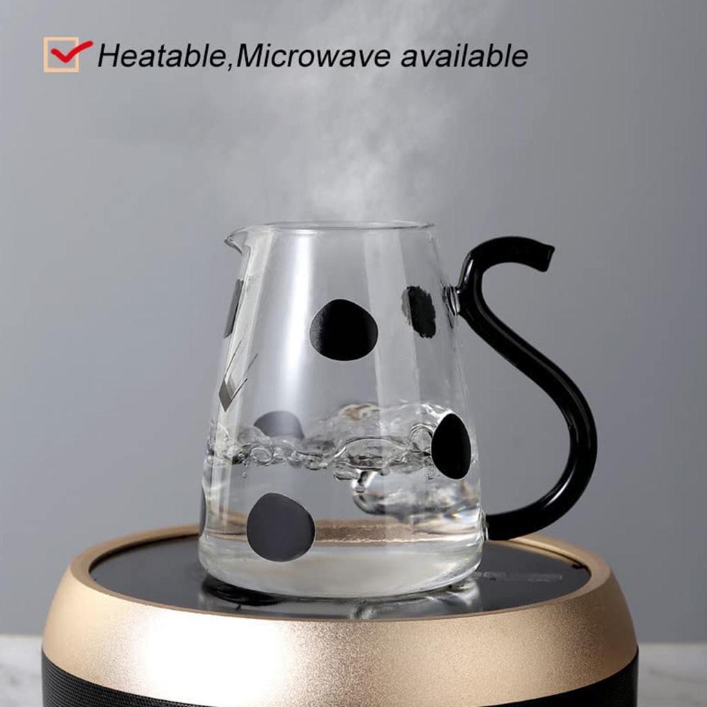 Cow Glass Water Pitcher | Bedside Milk Carafe With Cup | Glass Carafe Pitcher With Glass Mug Cute Cow Glass Tea Pitcher Kettle Milk Jug Water Carafe F