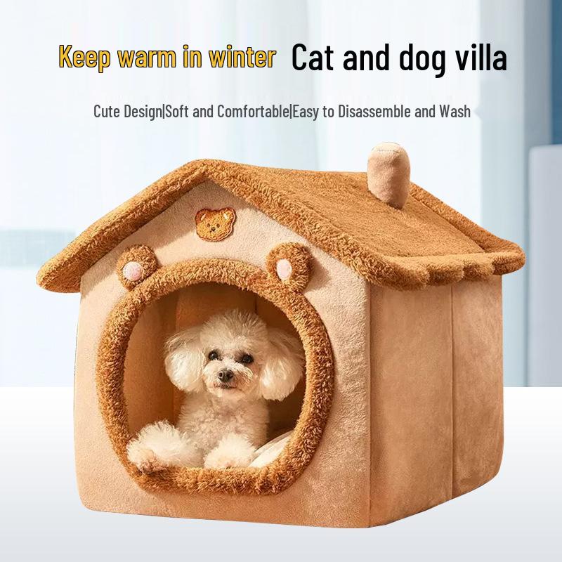 

Очень большая полузакрытая моющаяся зимняя лежанка для домашних животных для кошек и собак малых и средних размеров M