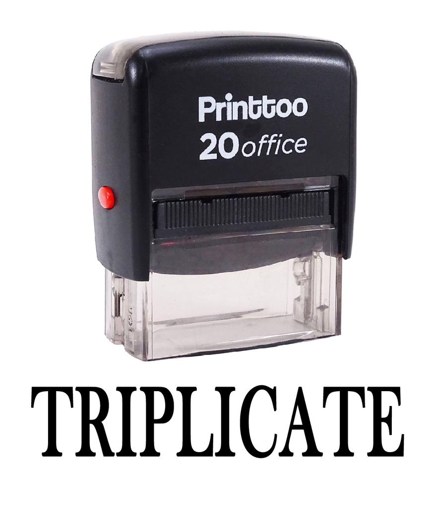Printtoo Custom Stamp TRIPLICATE Self Inking Rubber Stamp Office