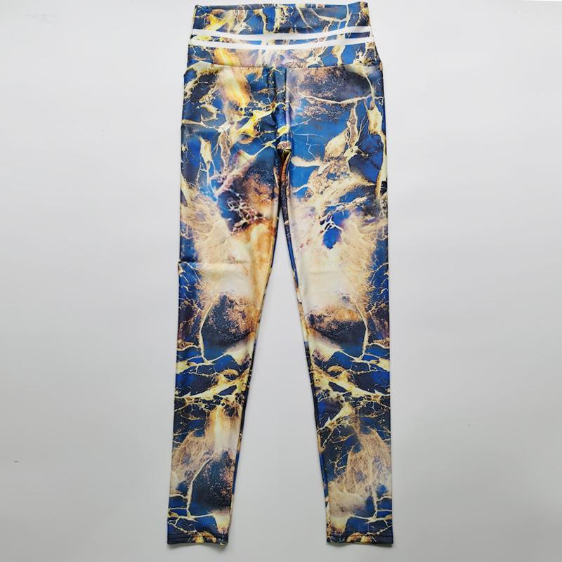Satellite Map Printed Moisture Wicking Yoga Pants Exercise Fitness Pants Sexy Hip Shaping Women Bottom Pants