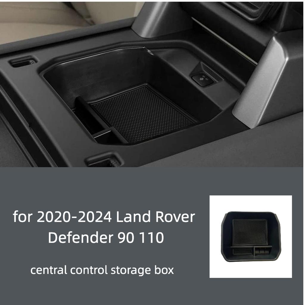Suitable for 2020-2024 Land Rover Defender 90 110 with Coin Slot Central Control Storage Box ABS Black Convenient