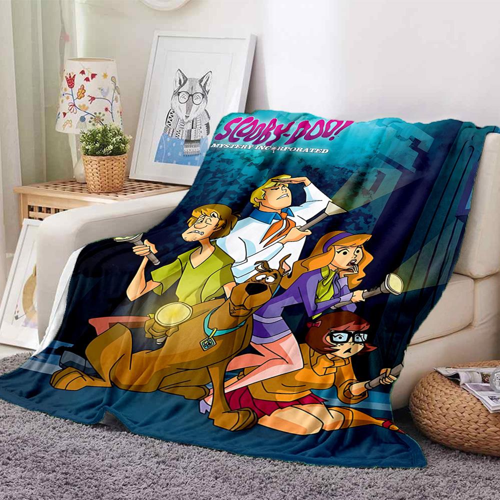 

1pc Scooby-Doo Flannel Throw Blanket - HD Printed Lightweight Soft Warm All-Season Blanket for Sofa, Bed, Travel086 130cmx150cm