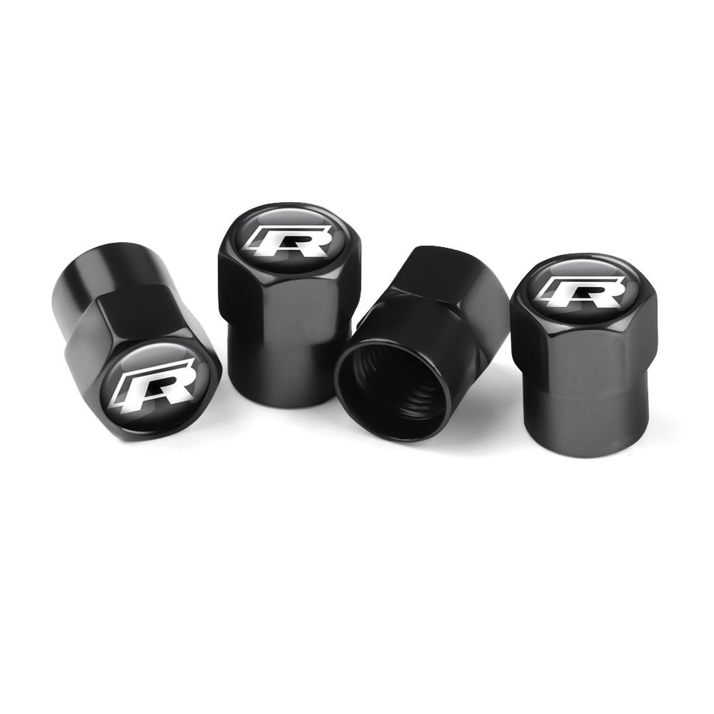 LVAXC1 4Pc Car Metal Wheel Tire Air Valve Dust Caps Accessories For Volkswagen VW Golf 4 5 6 7 Bora MK7 Beetle Touran Tiguan GTI R Line