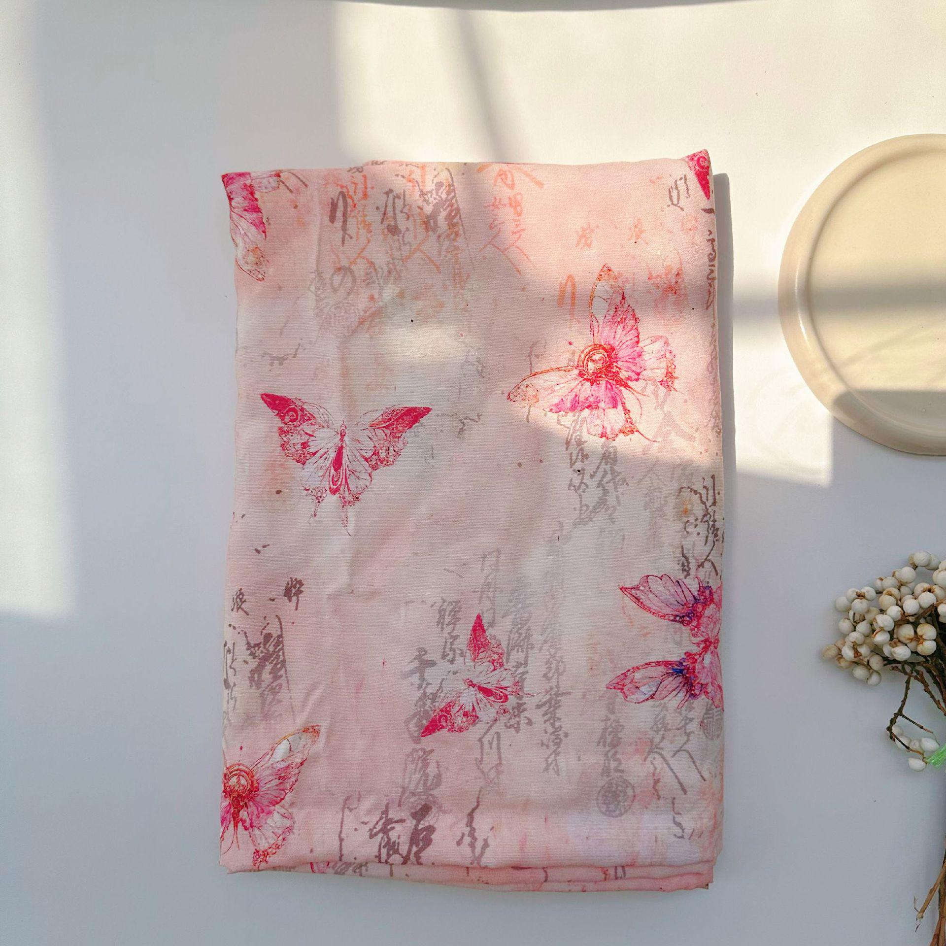 

Ткань тенсель рами с принтом бабочек: Платье Ципао в китайском стиле и одежда Ханфу. One Piece 95cm