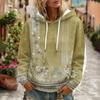 Women's Floral Print Long Sleeve Hoodie with and Pockets for Casual Wear