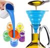 Foldable Car Engine Funnel Silicone Liquid Funnel Washer Fluid Change Portable Auto Engine Oil Change Funnel Car Accessories