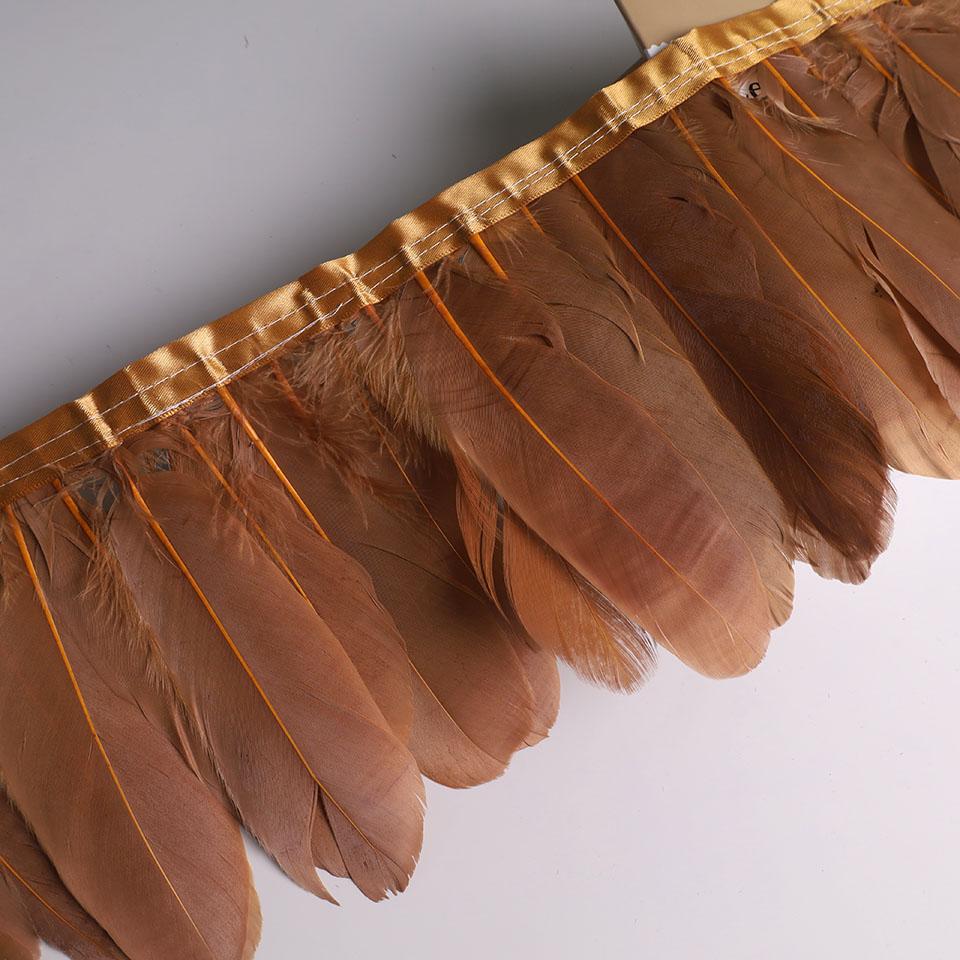 Feather10Meters Goose Feather Fringe Ribbon Handicraft Accessories White Swan Feathers Trims Carnival Plumas Dress Decoration