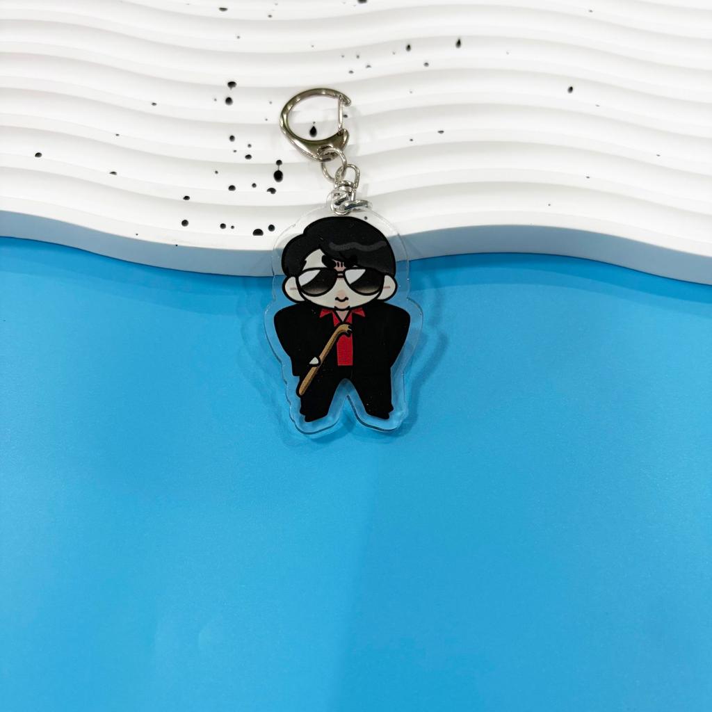 Korean Cartoon Keychain, Cute Suit Cartoon Keyring, K-pop ARMY Fans Bag Charm(Jin / RM / Suga / Jimin / V / J-Hope / Jungkook)