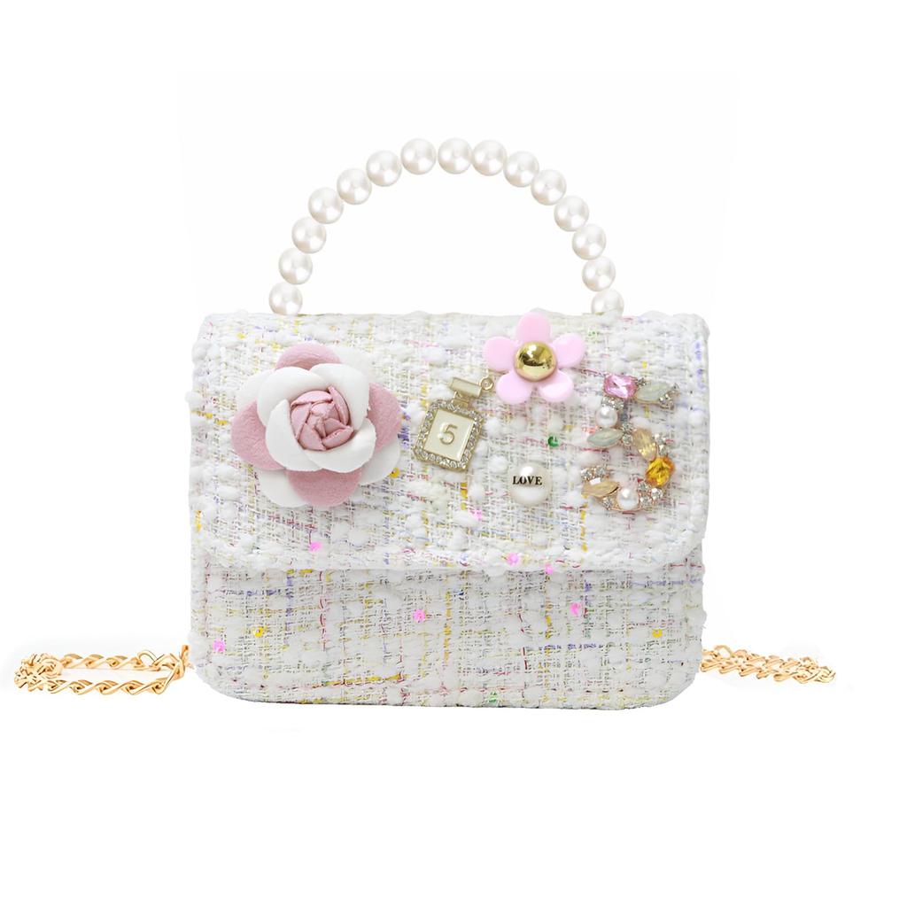 Shoulder Bag for Small Handbag with Pearl Kids Pochette Crossbody Elementary School 3 4 5 6 7 8 9 10 Years [Jessimi] Children, Cute, Pochette, Chain,