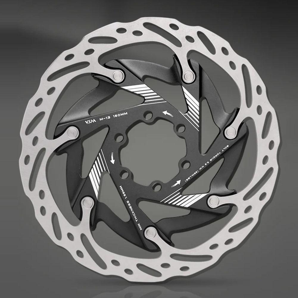 160mm Bicycle Brake Rotor with 6 Bolts Bike Disc Brake Rotor Aluminum Alloy Road Bicycle Center Lock Disc Cycling Discs Parts