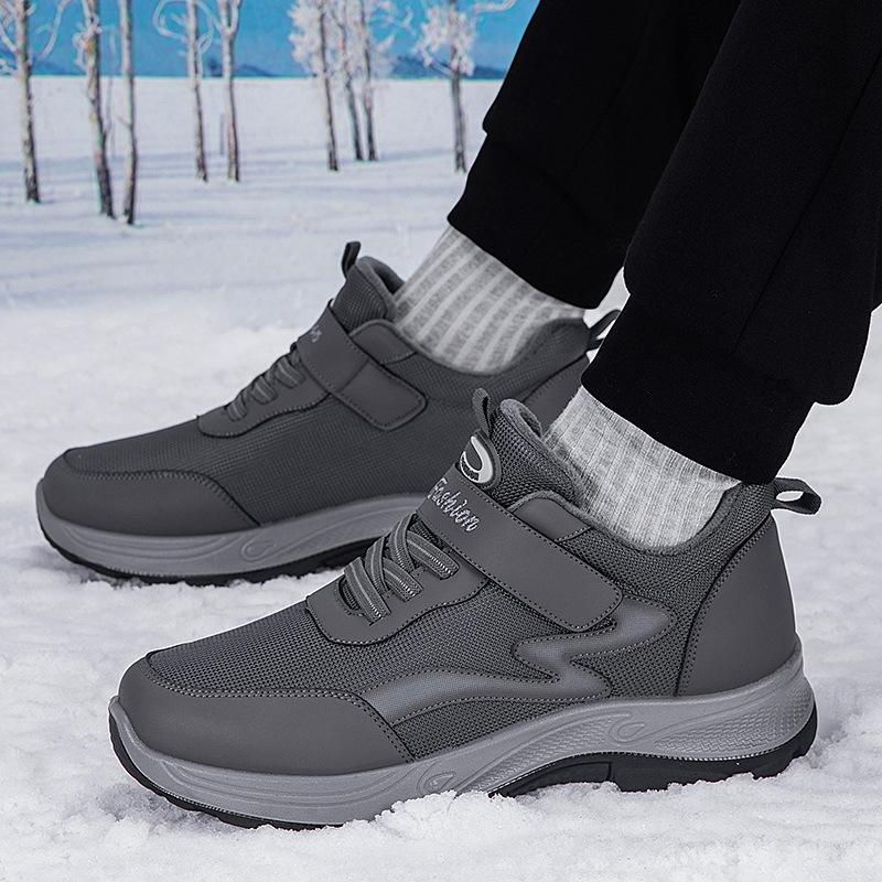 Fleece warm medium waterproof and non-slip cotton shoes winter outdoor wear-resistant lightweight snow boots high-top cold-resistant men's shoes