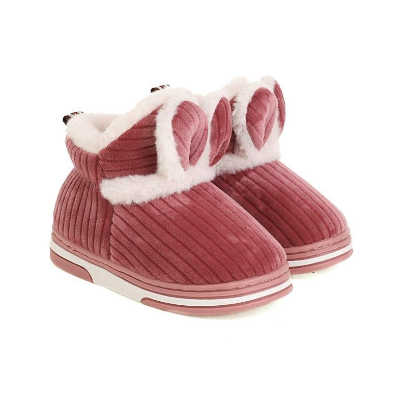 

Милые детские хлопковые тапочки сумка пятка нескользящая сумка голова домашние мальчики зимние теплые черные шерстяные тапочки девочки хлопковая обувь 32-33 (suitable for usual size 31-32)