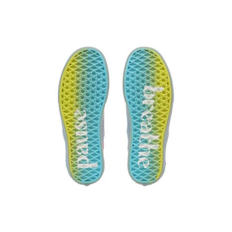 Vans Cultivate Care Classic Slip-On Textile Rainbow Checkerboard Lightweight Low-Top Unisex Skate Shoes Multicolor VN000XG88MC