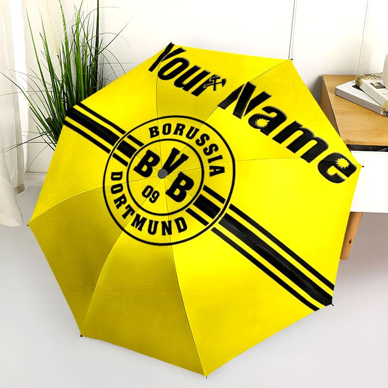 1 Stück Automatischer Faltregenschirm - Borussia Individuelles Namensmuster, Tragbares & Faltbares Design mit 8 Speichen, Weihnachts-Geburtstagsgeschenke