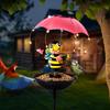 2 STÜCKE/3 STÜCKE Outdoor Eisen wasserdichte Statue Licht Simulation Tier Solarleuchte mit Biene und Flamingo Frosch und Kolibri Futterspender Funktion, Dekoration
