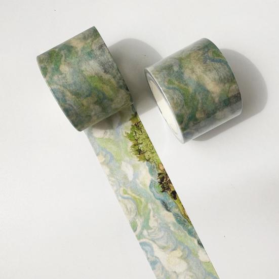Scrapbooking Washi Tape Tape, Oil Painting Decorative Masking Artist Patterns Adhesive Flowing Pattern for DIY Crafts, Junk Journal, Gift Wrapping,