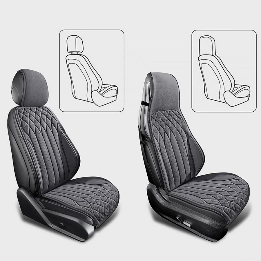 Luxury Full Set Protection Universal Car Seat Cover All Season Breathable High Quality Perforated Latex Suede SUV Seat Covers