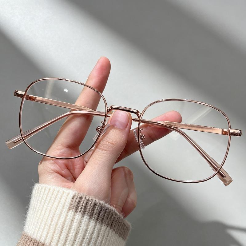 2Pcs New Fashion Vintage Polygon Metal Frame HD Myopia Glasses Men Women Daily Office Simple Style Ultralight Near Sight Eyeglasses