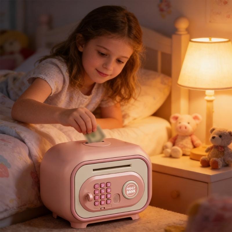 Piggy Banks with Fingerprint Password Electronic Cash Coin Banks Money Saving Box Birthday Gift for Boy Girls