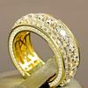 Heiß verkaufte neue Produkte, kreativer Temperament-Legierungs-Gelbgold-Voll-Diamant-Rundring, europäischer und amerikanischer Schmuck.