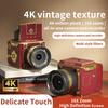 4K Retro Portable Simulation Camera Video Recording 16X Zoom 6400MP HD 2.0 Inch Screen with128GB Card Student Portable Camera