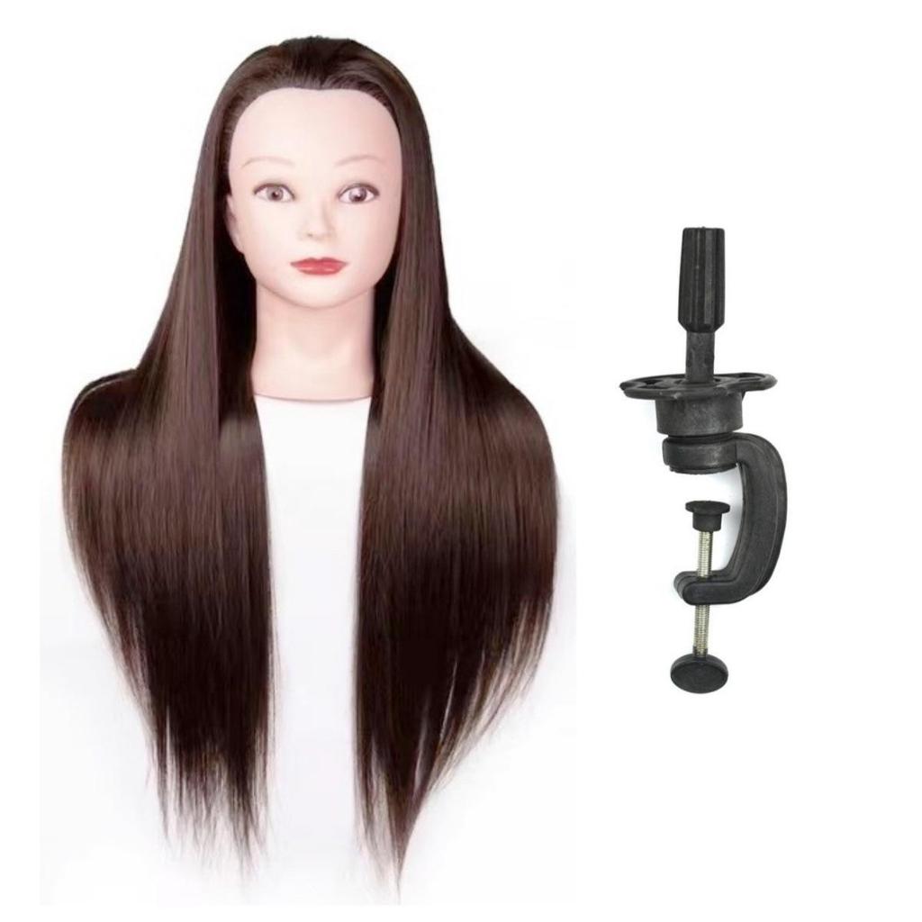 Flecht- und Styling-Mannequinkopf mit gerader Ponyfrisur – Permierbar, Färbbar und Ideal für Friseur- und Schnittübungen