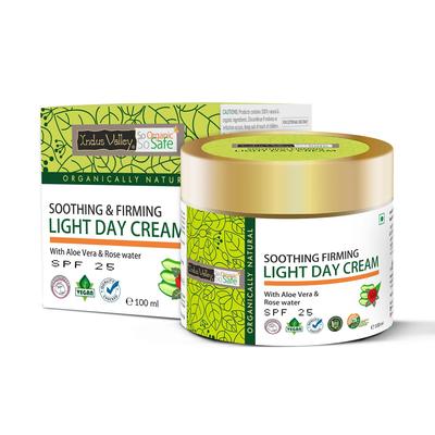 SPF 25 Kojący i Ujędrniający Lekki Krem na Dzień Z Aloesem i Wodą Różaną Dla Każdego Rodzaju Skóry, 100ml