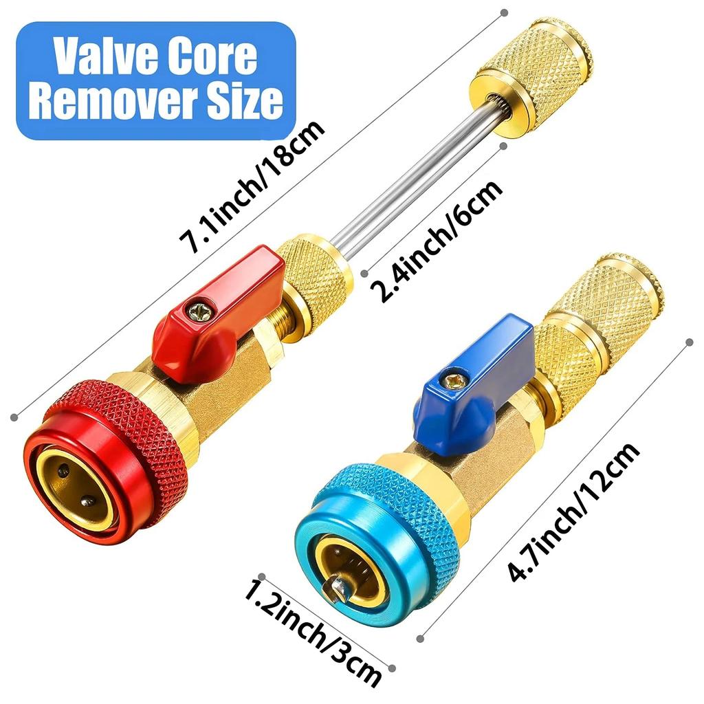 R134A Auto Air Conditioner Refrigerant-Free Valve Core Removal, Installer, Air Conditioner High and Low Pressure Spool Tool