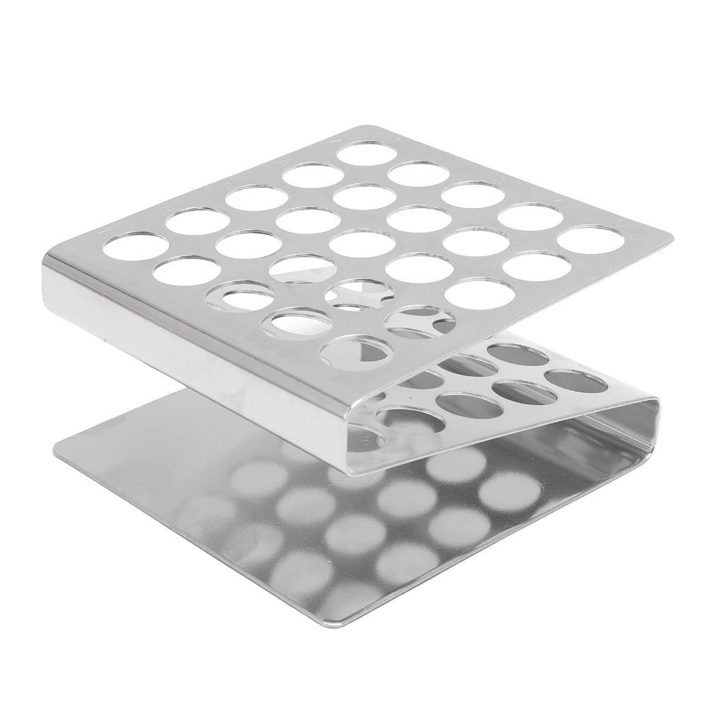 25 Holes 15/17mm Silver Stainless Steel Test Tube Rack 15ml Centrifuge Tube Rack  Sample Storage
