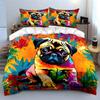 Colorful Dog Art Set - Home Decor Soft Comfortable Duvet Cover Bedding Set Included 1*Duvet Cover & 2*Pillowcases Gift