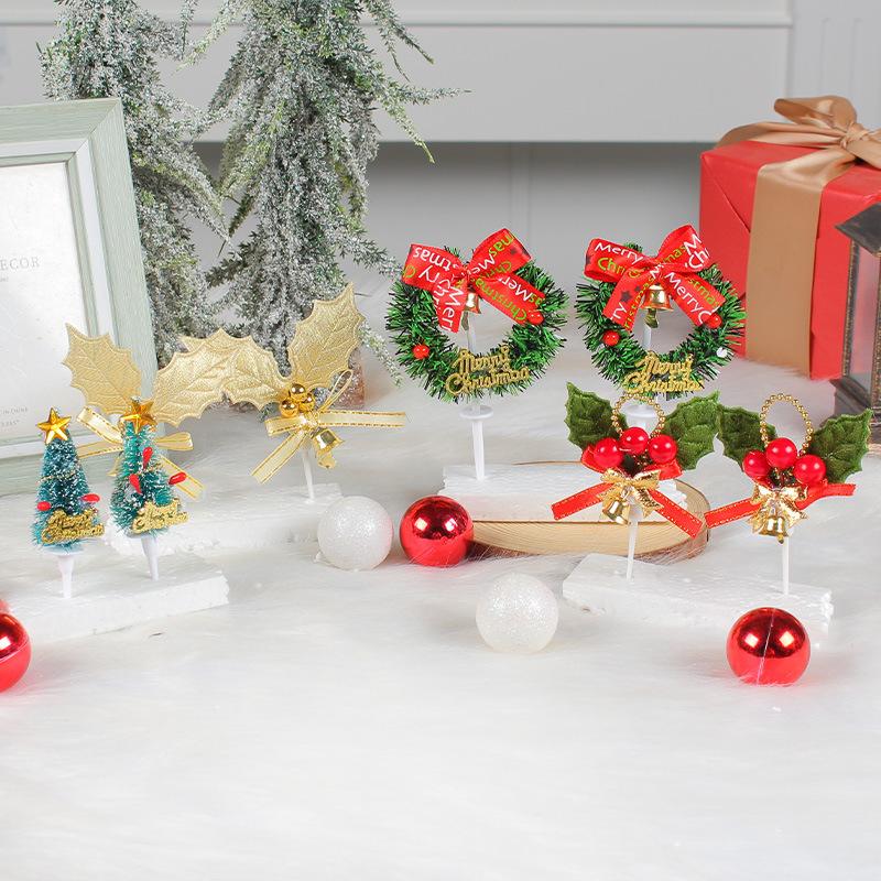 Mini Kuchen Plugin Weihnachten Backen Stecker Weihnachtsbaum Blatt Kranz Flagge Feiertags Ornament