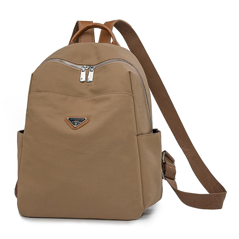 Women's Solid Color Backpack Student Schoolbag Oxford Cloth Travel Small Backpack