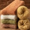 Korean Style Fashion Design Student Women Socks Mink Fur Fleece Socks Floor Socks Mid-Tube Hosiery