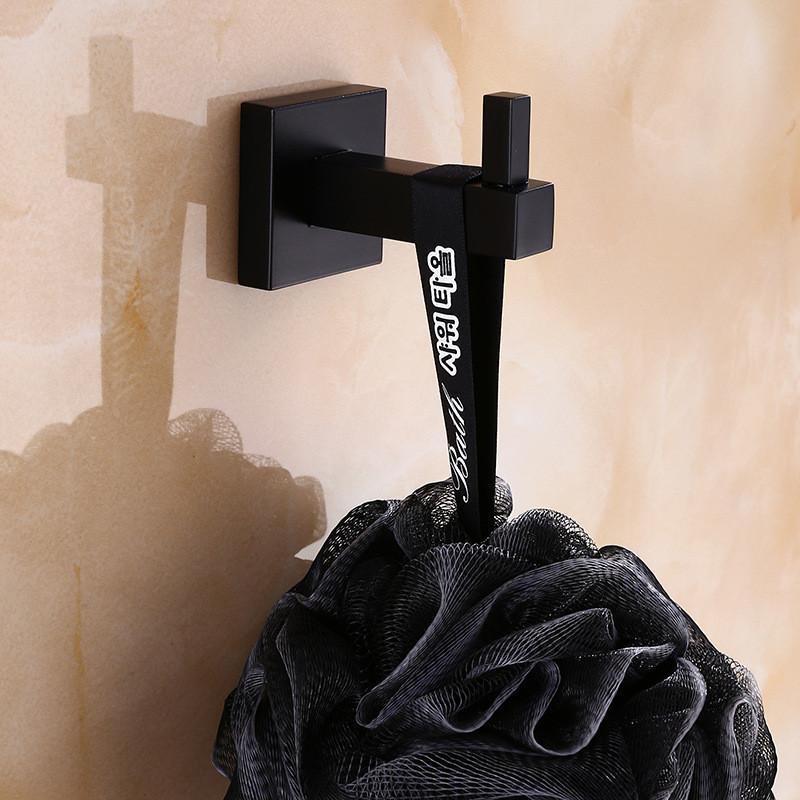 

Tuqiu вешалка для полотенец в ванной настенные крючки черный кухонный крючок для халата SUS304 черный держатель для ключей держатель для шляпы и сумки настенный крючок для одежды чёрный