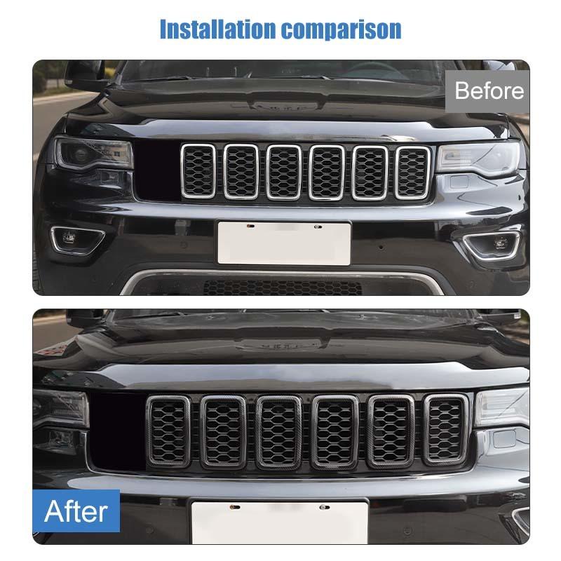 Car Grille Engine Hood Decoration Cover Stickers For Jeep Grand Cherokee 2017-2020 ABS Car Exterior Accessories