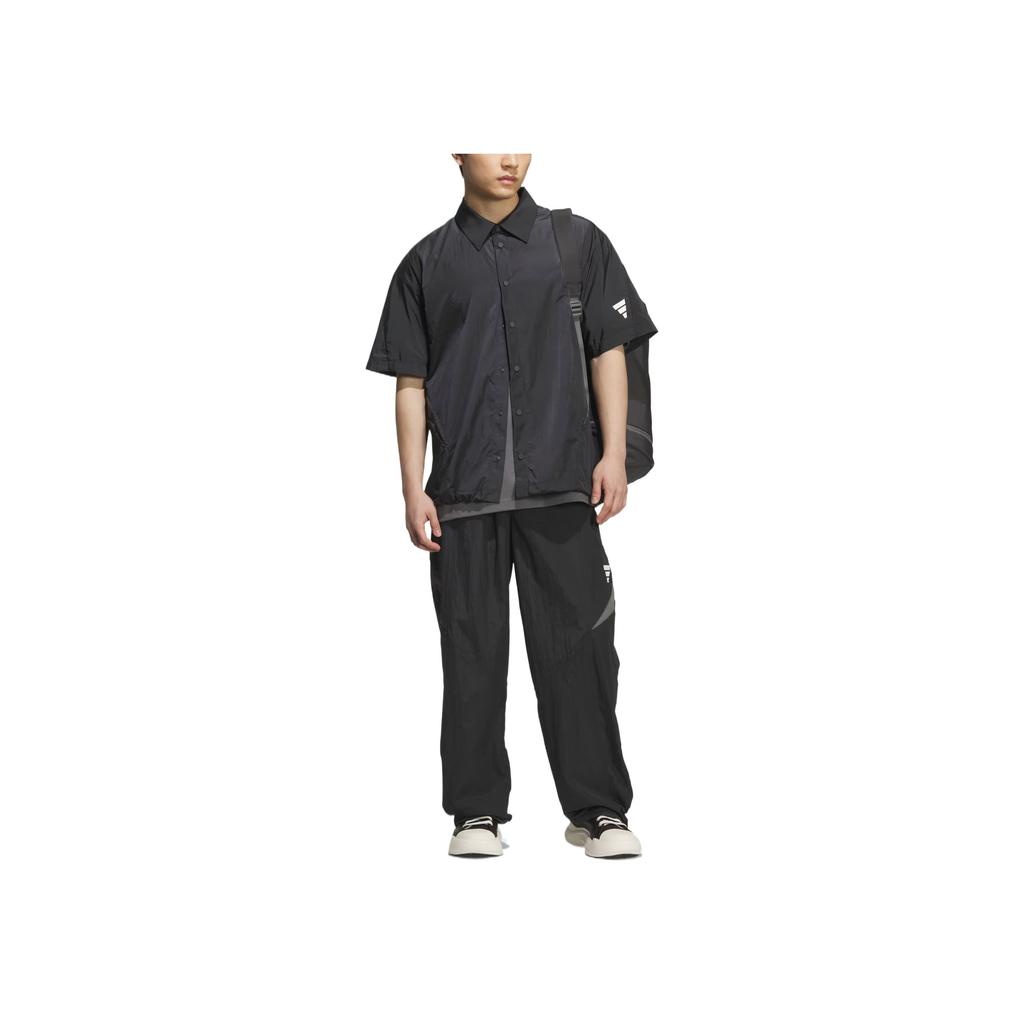 adidas Pantaloni Tuta Fos Future Style Comodi Moda Semplici Versatili Monocolore Pantaloni Casual Uomo Fondo Nero Bianco KB5953