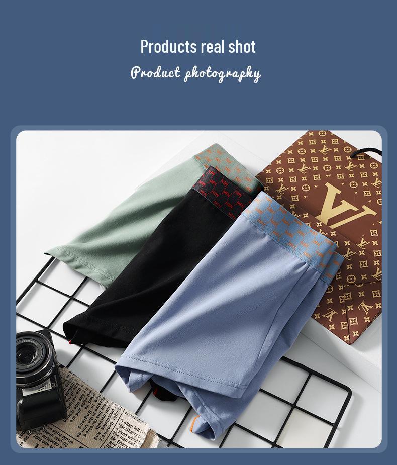 Men's Color Block Low-Rise Boxer Briefs - Cotton Sports Fitness Underwear