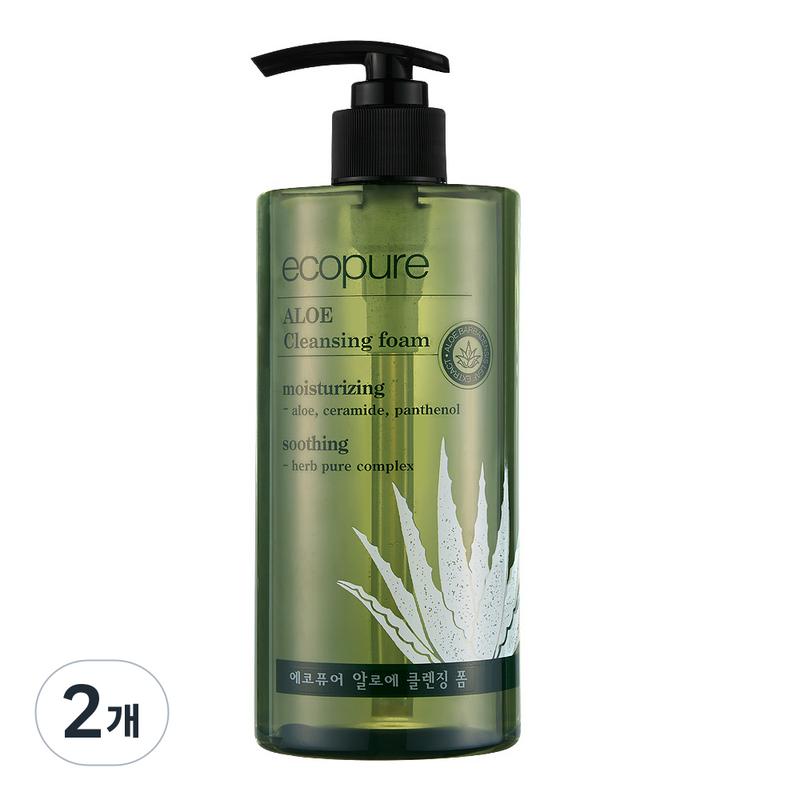 Man with Flowers Eco Pure Aloe Cleansing Foam, 500ml, 2 Pcs