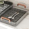 With Handles Water Drainage Tray Non Slip Double Layer Tray Durable Tea Serving Tray  Coffee Table