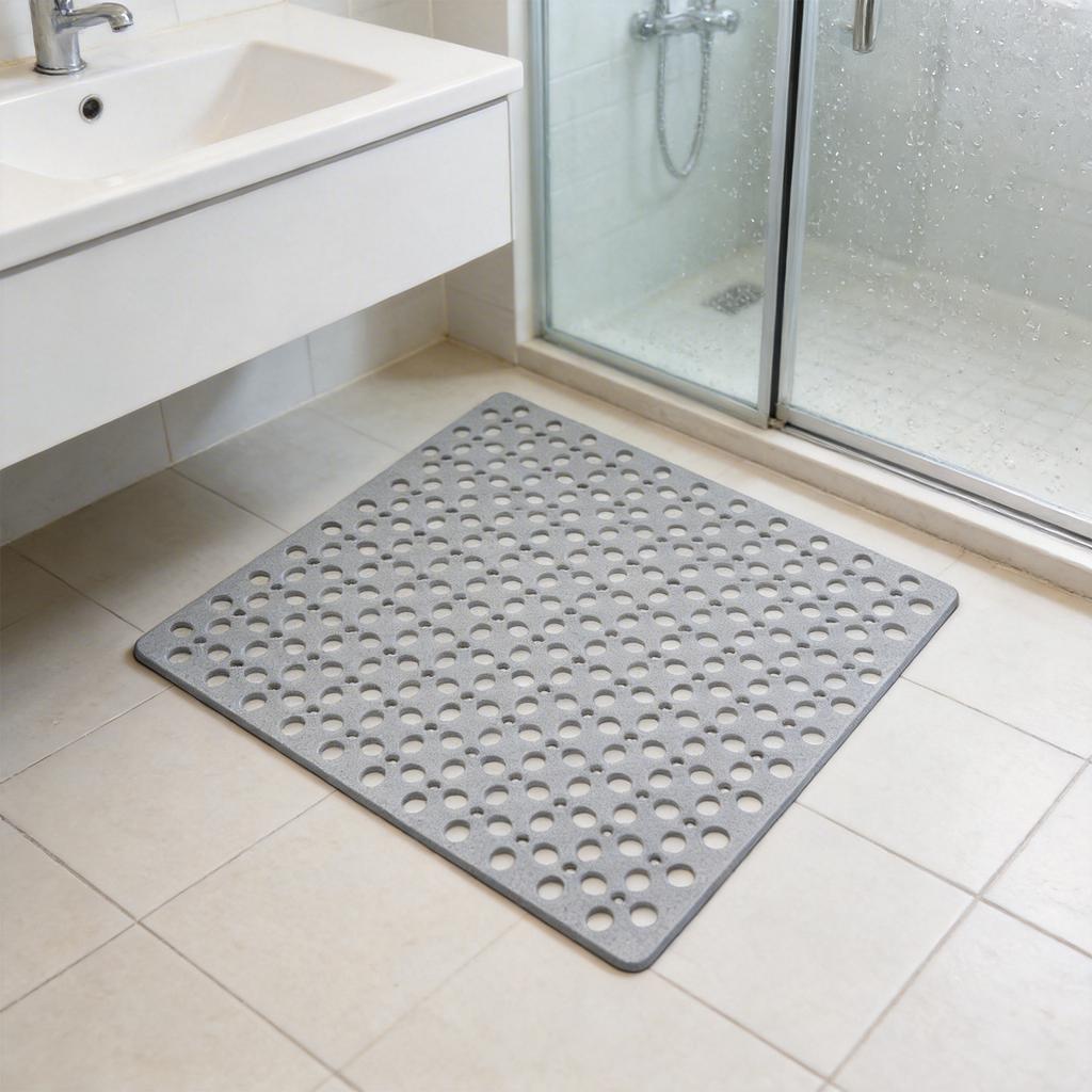 Anti Slip Shower Mat with Suction Cups and Drain Holes Fast Draining Shower Mats for Bathroom Bathtub & Shower Stall