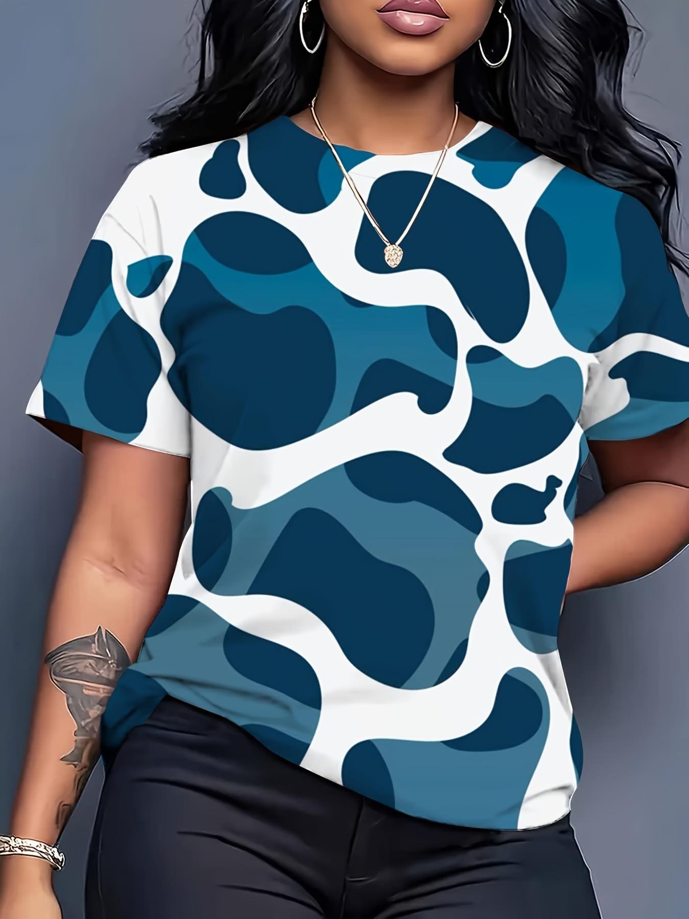 

Women S Casual Short Sleeve T-Shirt - Colorful Geometric Puzzle Print. Breathable Round Neck Design. Loose Fit for SpringSummer. Machine Washable. Dro M дубильна кора