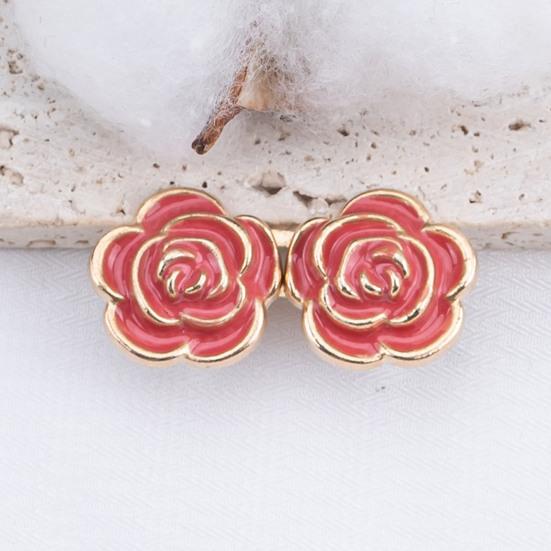 1 Pair Rose Waist Tightener Pins, No-sew Pants Waist Tighteners, Detachable Metal Flower Waist Pins for for Jeans Skirts