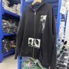 Herren Übergroßer Kapuzen-Reißverschluss-Sweatshirt Streetwear Baumwollmischung Lässiges Oberteil